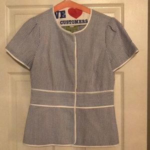 Elizabeth McKay Seersucker short sleeve jaxket